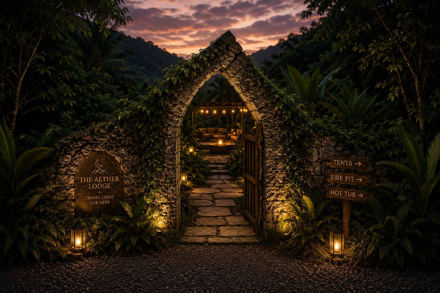 The Aether Lodge entrance, South Lombok