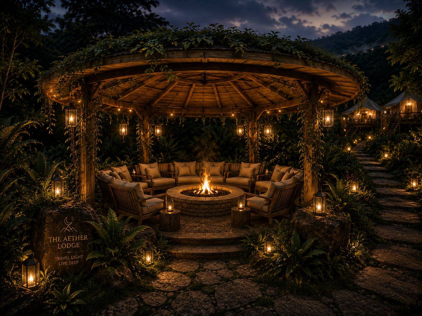 Fire Pit Pavilion, The Aether Lodge