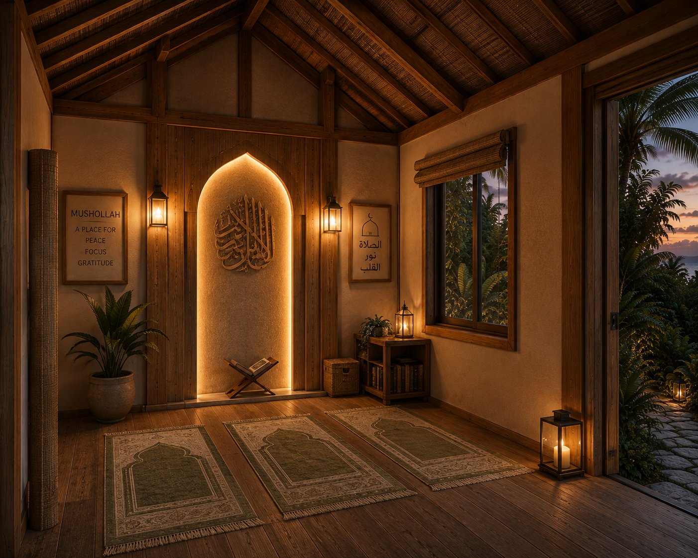 Mushollah and Wudhu prayer facilities, The Aether Lodge