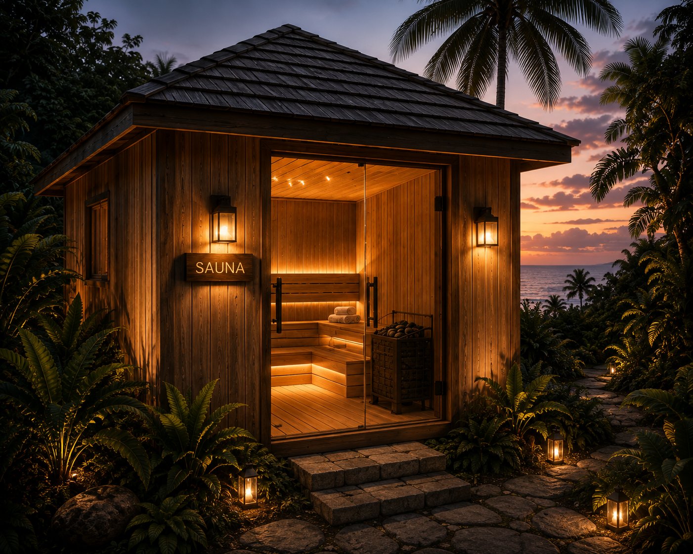 Sauna Pavilion, The Aether Lodge wellness facilities