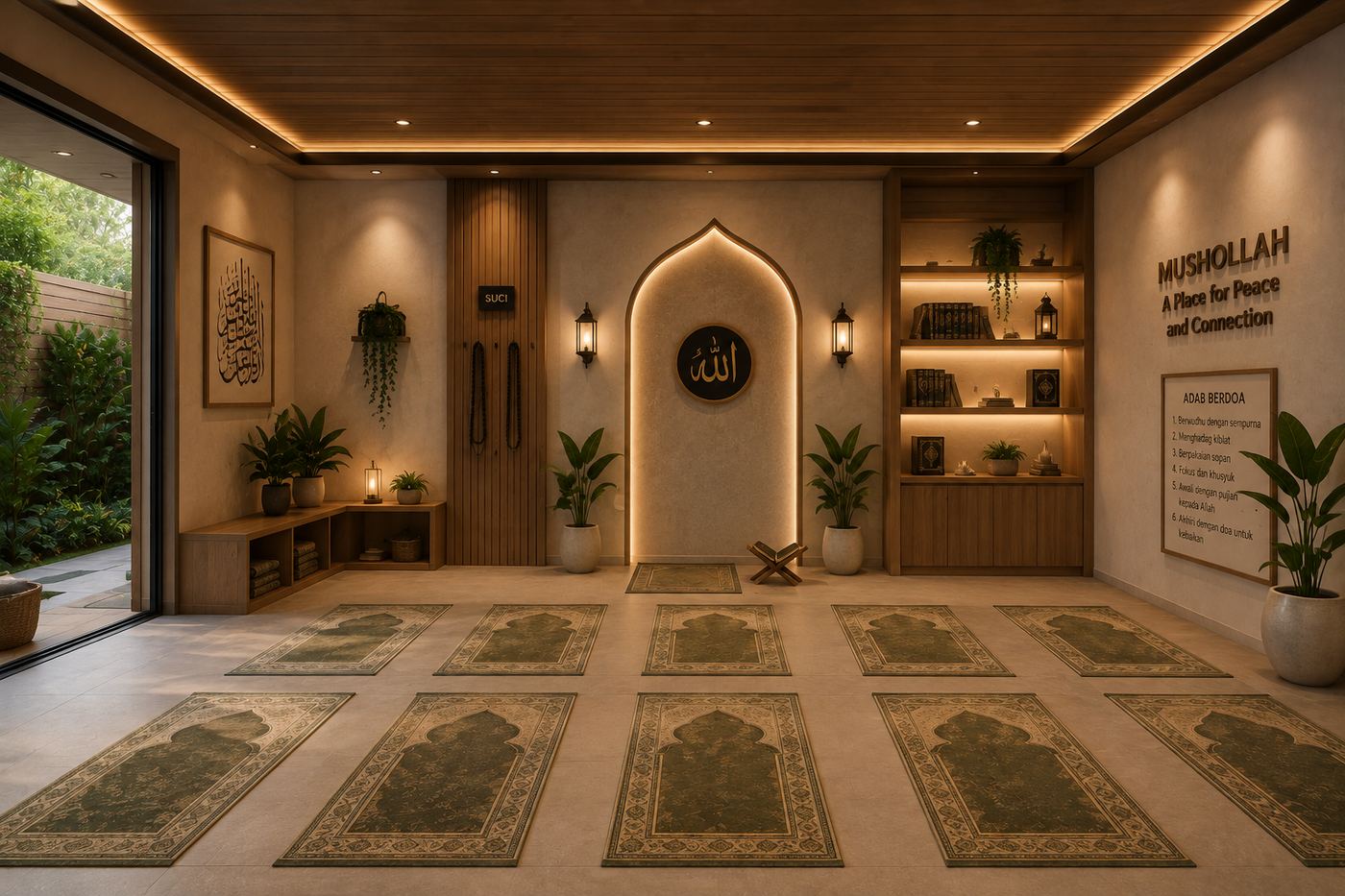 Aether Nest & Aether Den mushollah prayer room and wudhu area