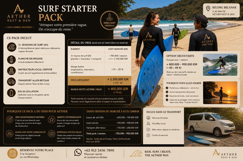 Aether Nest & Aether Den Surf Starter Package flyer, English