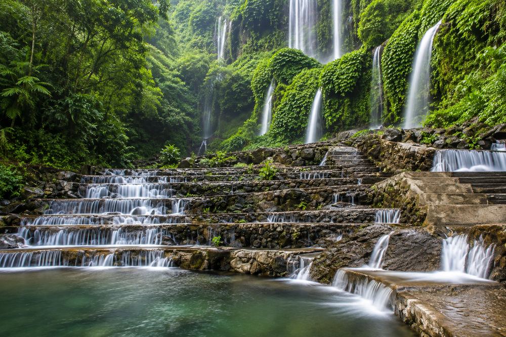 Benang Stokel Waterfall, Lombok, Indonesia
